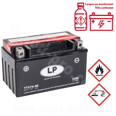 BATTERY SCOOT LP YTX7A-BS 12V 6A WITHOUT MAINTENANCE