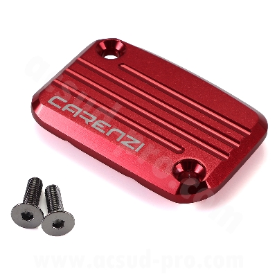 BRAKE MASTER CYLINDER CAP CARENZI TO FIT MBK 50 BOOSTER 2004-2017, STUNT / YAMAHA 50 BWS 2004-2017 , SLIDER  RED          