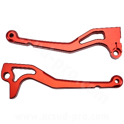 LEVIER SCOOTER CNC CARENZI ADAPT. MBK BOOSTER 2004-> / STUNT / ROCKET / MACH G  ROUGE  (LA PAIRE)