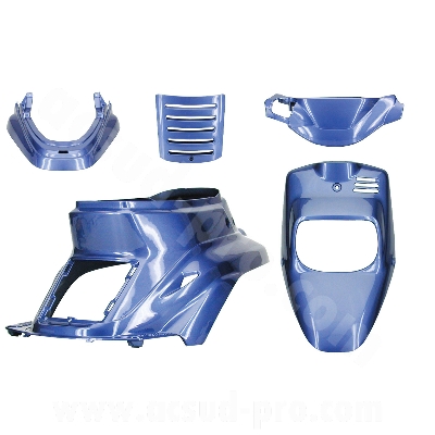 KIT CARROSSERIE ADAPT. MBK 50 BOOSTER 1999-2003 / YAMAHA 50 BWS 1999-2003  BLEU COCKTAIL  (5 PIECES)  