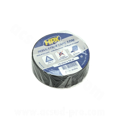 ROULEAU ADHESIF  NOIR 10 METRES ISOLANT PVC 19mm  (X1 PCS)
