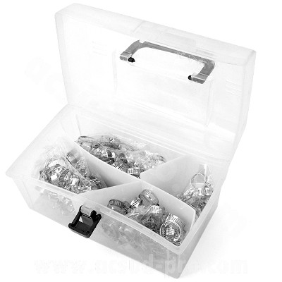 BOX OF 110 ASSORTED HOSE CLIPS