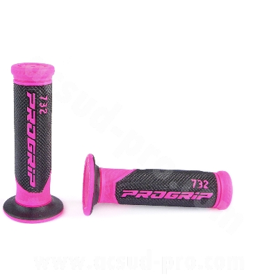 COPPIA MANOPOLE PRO GRIP 732 ROSA , TERMINALE CHIUSO