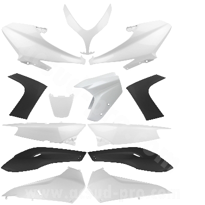 KIT CARROCERÍA ADAPTADO. COMPETICIÓN BLANCA YAMAHA TMAX 500CC 2008-12 (13 PIEZAS)