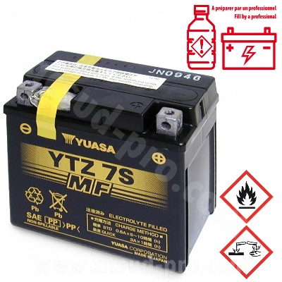 BATTERIE YUASA YTZ7S 12V-6A ACTIVEE EN USINE PRETE A L'EMPLOI