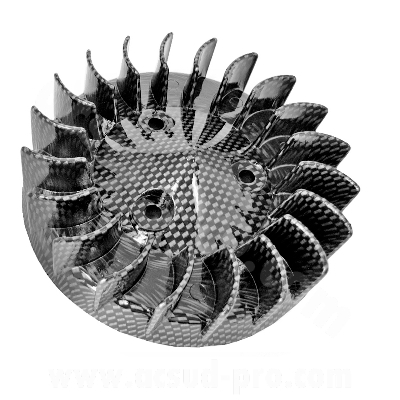 TURBINE REFROIDISSEMENT ADAPT. MBK BOOSTER / BWS / STUNT / SLIDER / OVETTO / NEOS  ( MOTEUR MINARELLI A/C )  IMIT CARBONE