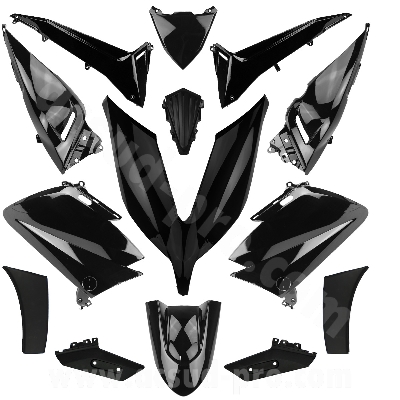 KIT CARENE 14 PEZZI CARENA YAMAHA T-MAX TMAX 530 2015- 16 NERO LUCIDO, CARENA VERSIONE TIPO ORIGINALE
