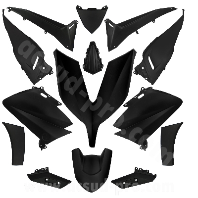 KIT CARENE 14 PEZZI CARENA YAMAHA T-MAX TMAX 530 2015- 16 NERO OPACO, CARENA VERSIONE TIPO ORIGINALE