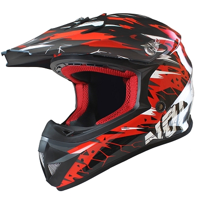 CASQUE CROSS NOEND CRACKED ROUGE   L