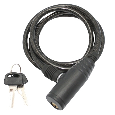 SPIRAL BIKE LOCK WITH KEY Ø6 PERF L 1.00m (DELIVERED WITH SUPPORT)