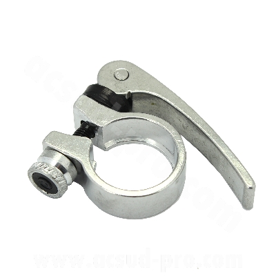 Saddle Collar 28,6mm in Aluminum Silver Lever Locking MVTEK