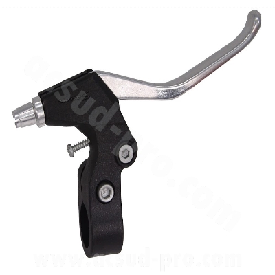 Brake lever CITY aluminium-resin. 3 finger- Handlebar Attachment 22mm