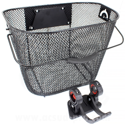 Front Basket 25,5x26x33cm METAL QUADRO Automatic Hook Black Structurein Metal MVTEK
