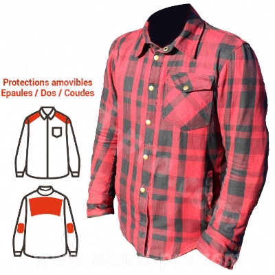 ARCHIVE MOTORCYCLE OVERSHIRT RED / BLACK S