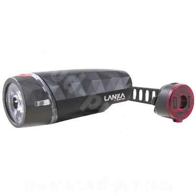 FRONT AND REAR BATTERY-POWERED BIKE LIGHTS SPANNINGA LANZA AND DOT (SET - PAIR)