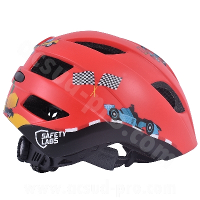 CASQUE VELO ENFANT SAFETY LABS IN-MOLD DINO LIGHT CARS AVEC LUMIERE INTEGREE T.S (48-53)