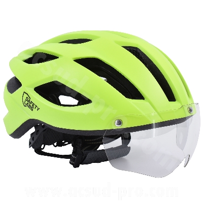 CASQUE VELO ADULTE SAFETY LABS IN-MOLD EXPEDO JAUNE FLUO T.M (54-57CM)