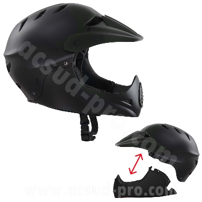 CASCO CICLO CROSS / BICI  ADULTO SAFETY LABS STAMINA NERO CON MENTONIERA REMOVIBILE T.M (55-58CM)