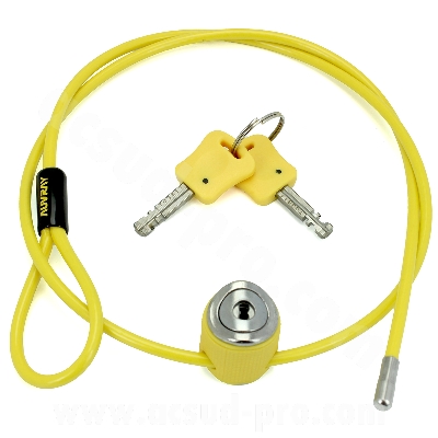 AUVRAY MULTIFUNCTION LOCK CABLE Ø4 mm 0.90m (DELIVERED WITH 2 KEYS)
