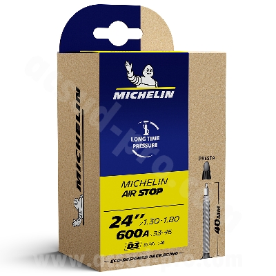 CÁMARA DE AIRE BICICLETA 24» x 1.30 A 1,80 MICHELIN D3 PRESTA VP 29MM 128G (33/46-540) (CAJA) - Sustituye a la referencia S816000