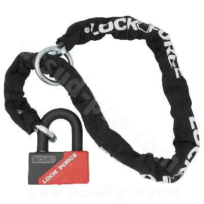 LASSO ANTI-THEFT CHAIN Ø10mm WITH BLACK FABRIC SHEATH 1.50m WITHOUT HOMOLOGATION