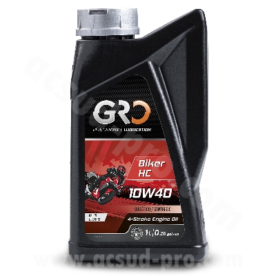 GLOBAL RACING OIL 4T BIKER HC 10W40 (1L) GRO SYNTHETIQUE
