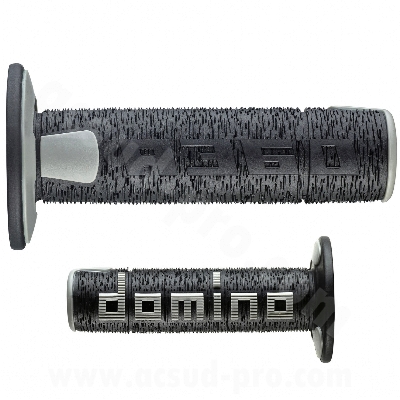PUÑOS DOMINO OFFROAD  NEGRO / GRIGIO A360 CLOSED END 120-123mm (PAR)