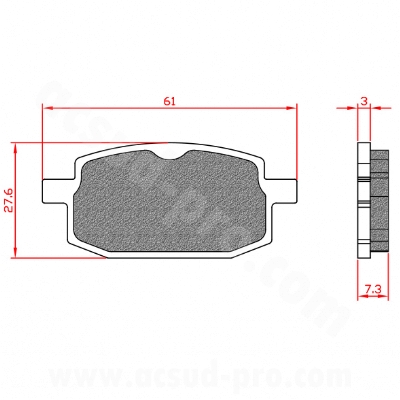 BRAKE PADS BRENTA TNT MOTOR ROMA / PEUGEOT V-CLIC / MBK BOOSTER 100 / GY6 50cc / X-POWER 50  / YAMAHA DTR 50 / TZR 50 (HOMOLOGUEE ECE R90) BR3076  