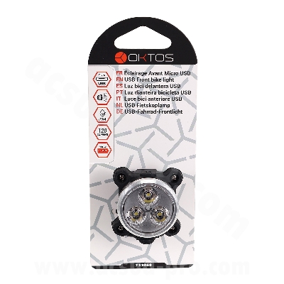 OKTOS DISCO USB RECHARGEABLE FRONT BIKE LIGHT