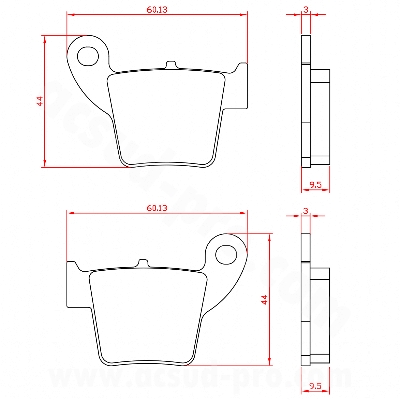 PASTILLA DE FRENO BRENTA ADAPT. FANTIC 50-125-250CC CABALLERO - COMPETITON - PERFORMANCE / VALENTI RACING 50-125CC  / VENT 50CC   (HOMOLOGADO ECE R90) BR3046