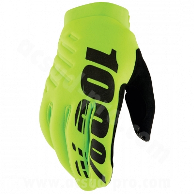 GUANTES 100% BRISKER FA22 XXL FLUO YELLOW/BLACK