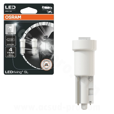 BLISTER DI DUE LAMPADINE LED LEDriving SL W2.3W (T5) OSRAM 
