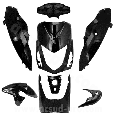 KIT CARROSSERIE ADAPT. TNT MOTOR ROMA / NECO ONE 10 POUCES NOIR MAT  (8 PIECES)  