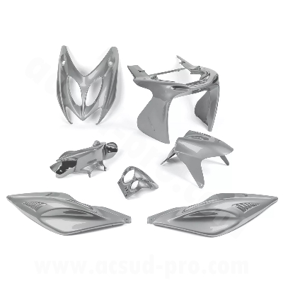 KIT CARENE 7 PEZZI CARENA NITRO / AEROX 1997 - 2012 GRIGIO NARDO MADE IN TAIWAN NO CINA