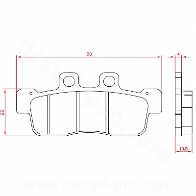 PLAQUETTE DE FREIN MAXISCOOTER BRENTA ADAPT. YAMAHA CYGNUS 125CC 2010<  AV  (HOMOLOGUEE ECE R90) BR3153