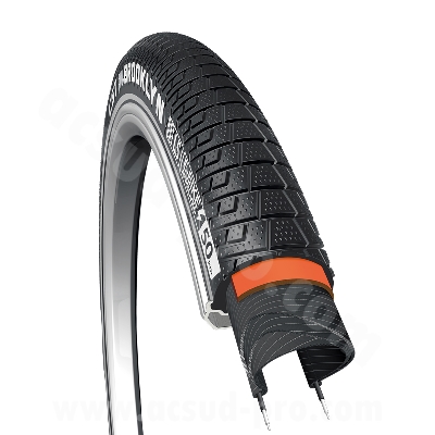 PNEU VELO 20 x 2.15 CARGO/URBAIN/VAE CST BROOKLYN NOIR RENFORT FLANC REFLECHISSANT TRINGLES RIGIDES (55-406)    