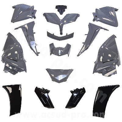 KIT CARENE 14 PEZZI CARENA YAMAHA T-MAX TMAX 530 2015- 16 GRIGIO NARDO, CARENA VERSIONE TIPO ORIGINALE