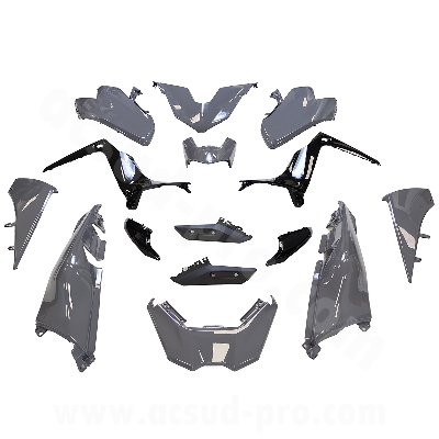 KIT CARENE 15 PEZZI CARENA YAMAHA TMAX T-MAX 530 2017-19  SX / DX  GRIGIO NARDO CARENE VERSIONE TIPO ORIGINALE MADE IN TAIWAN NO CINA