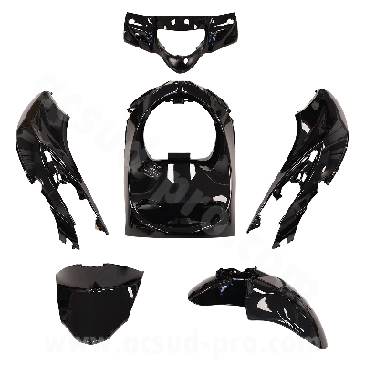 KIT CARENE 6 PEZZI CARENA PIAGGIO LIBERTY 50-125CC 2015-2023 COLORE NERO LUCIDO  MADE IN TAIWAN NO CINA