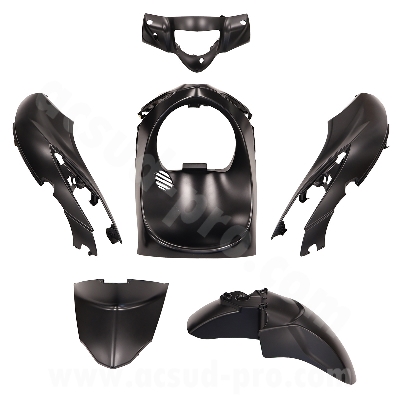 KIT CARENE 6 PEZZI CARENA PIAGGIO LIBERTY 50-125CC 2015-2023 COLORE NERO OPACO   MADE IN TAIWAN NO CINA