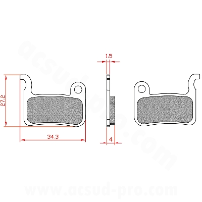 BRENTA ORGANIC BRAKE PAD COMPATIBILITY  SHIMANO XTR M966-M965-M975/XT M765-M775/LX M585/DEORE M595-M596-M655