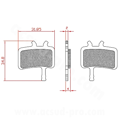 PLAQUETTE DE FREIN VELO BRENTA ORGANIQUE COMPATIBLE AVID JUICY 3/5/7, ULTIMATE ET BB7