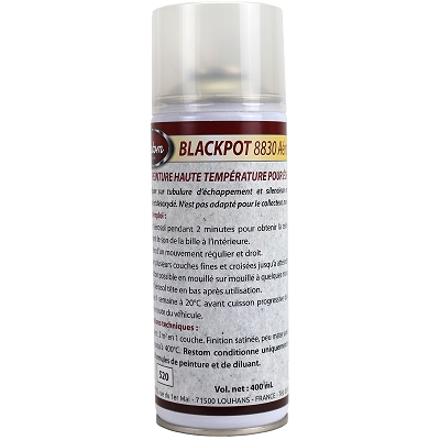 RESTOM PEINTURE HAUTE TEMPERATURE BLACKPOT 8830 AEROSOL NOIR SATINÉ 400ml