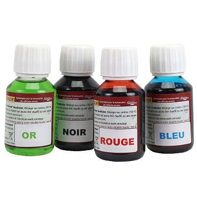 RESTOM ANODISATION COLOR GOLDEN + RED + BLUE + BLACK