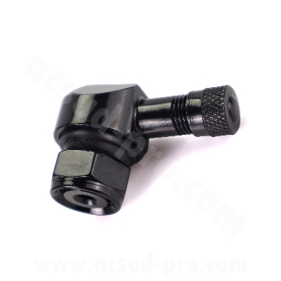 VALVULA ACODADA ALUMINIO RBMAX COLOR NEGRO 11.3MM  ( 1PCS )    