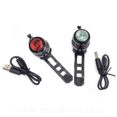 SET DI ILLUMINAZIONE USB ANTERIORE/POSTERIORE IN ALLUMINIO PER MANUBRIO E REGGISELLA