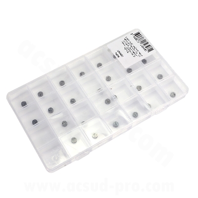 COFFRET DE PASTILLE SOUPAPES DIAM 7.48mm EPAISSEUR DE 1.20 à 2.45mm ADAPTABLE HONDA / YAMAHA / ARCHIVE BLACKPEARL (coffret 27 piéces )