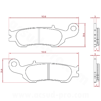 PLAQUETTE DE FREIN MOTO BRENTA OFFROAD ADAPT.  YAMAHA 125-250-450 YZ 2008> AV, 250 WR F 2016> AV  ( BR6105 )