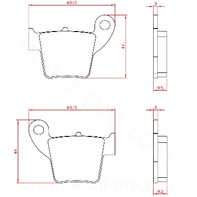 PLAQUETTE DE FREIN MOTO BRENTA OFFROAD ADAPT.  HM 125 CRE-CRM, 250 CRE-CRM, 450 CRE-CRM AR / HONDA CR 125 R 2002>, 125-250-450 CRF / APRILIA 450 MXV 2009> AR ( BR6046 )