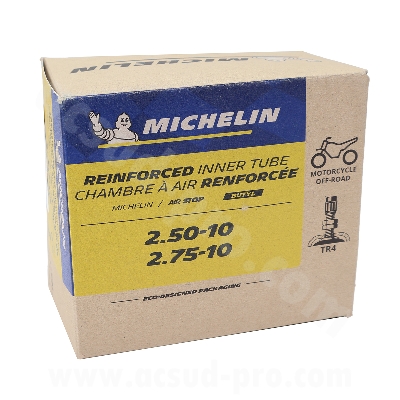 10" REINFORCED MOTORCYCLE INNER TUBE  2.50-10; 2.75-10  MICHELIN 10 MBR TR4 VALVE (STANDARD) (CROSS) 3528701555744 